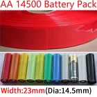 Термоусадочная трубка из ПВХ, ширина 5 м, 23 мм, AA 14500, литиевая батарея, диаметр 14,5 ММ, изолированная пленка, защитный чехол