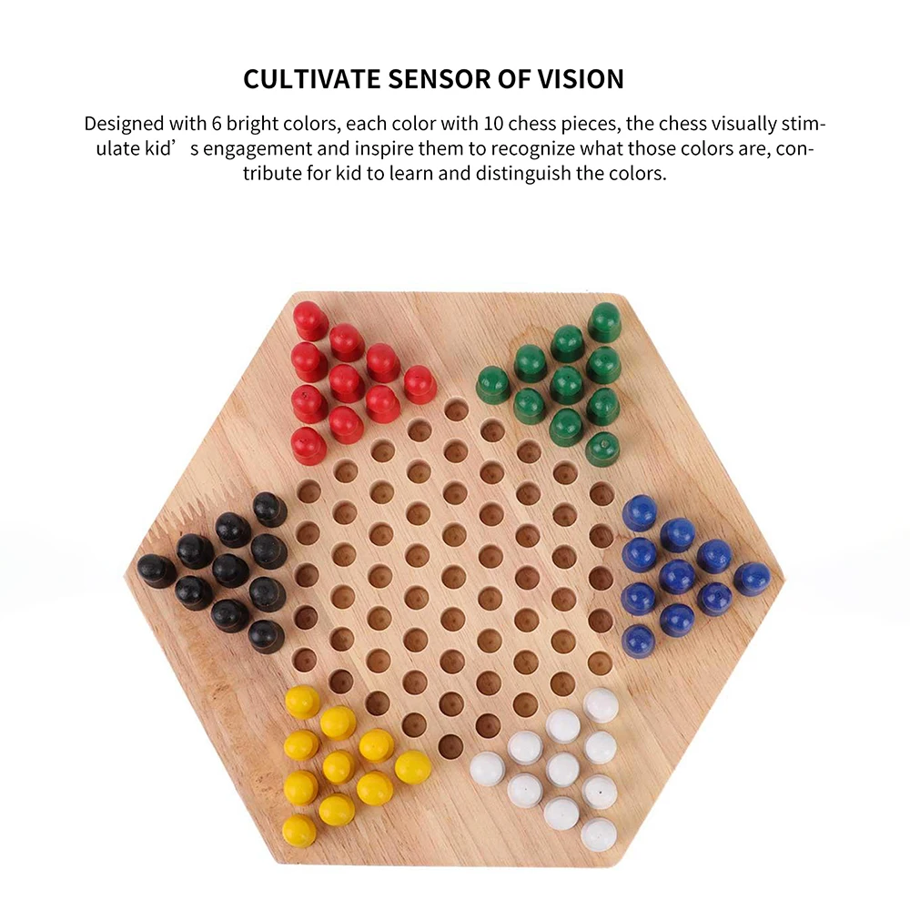

Chinese Wooden Checker Game Set Educational Board For Kids Classic Halma Chinese Checkers Strategy Family Game Pieces Backgammon