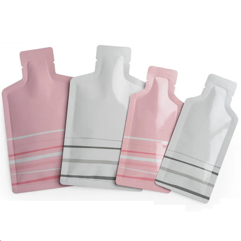 100Pcs/Lot Aluminum Foil Bag Bottle Shaped Bag Skin Care Cosmetics Trial Package Bag Sample Shampoo Lotion Customization Pouches
