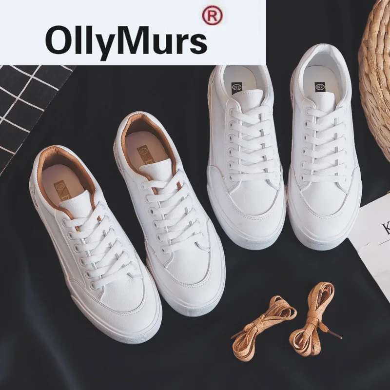 

Женские кроссовки на платформе, Вулканизированная подошва, удобная повседневная обувь, белые, на весну