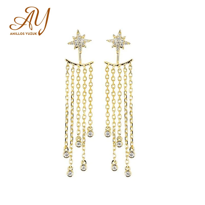 

Новое поступление, женские серьги из стерлингового серебра 925 пробы с длинной кисточкой, ювелирные изделия для девочек, подарок на день Свят...