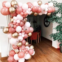 122pcsset retro pink balloon garland arch kit baby shower latex chrome ballons wedding decoration baby birthday party supplies