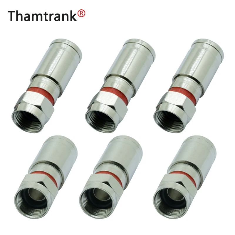 10pcs/lot Copper RG6 Weatherproof F Compression Connector RF COAXIAL Wire Solderless Adapter | Обустройство дома