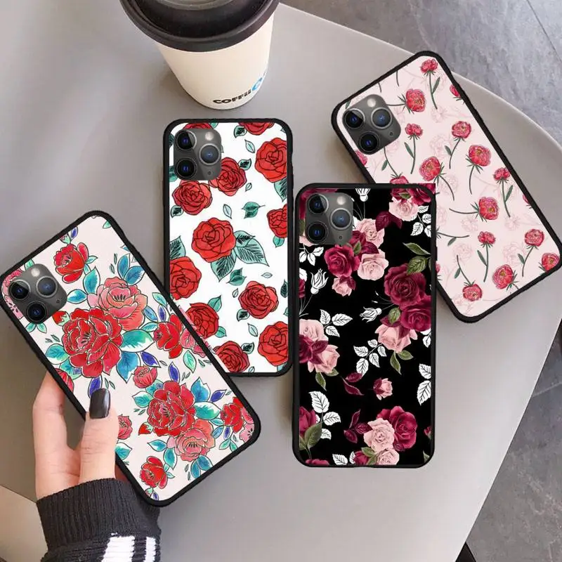 

Retro cartoon artistic flower Phone Case for iPhone 11 12 pro XS MAX 8 7 6 6S Plus X 5S SE 2020 XR mini