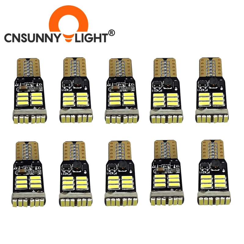 CNSUNNY светильник 10x T10 4014 светодиодный 12 В W5W светодиодные лампы для автомобиля 168 194