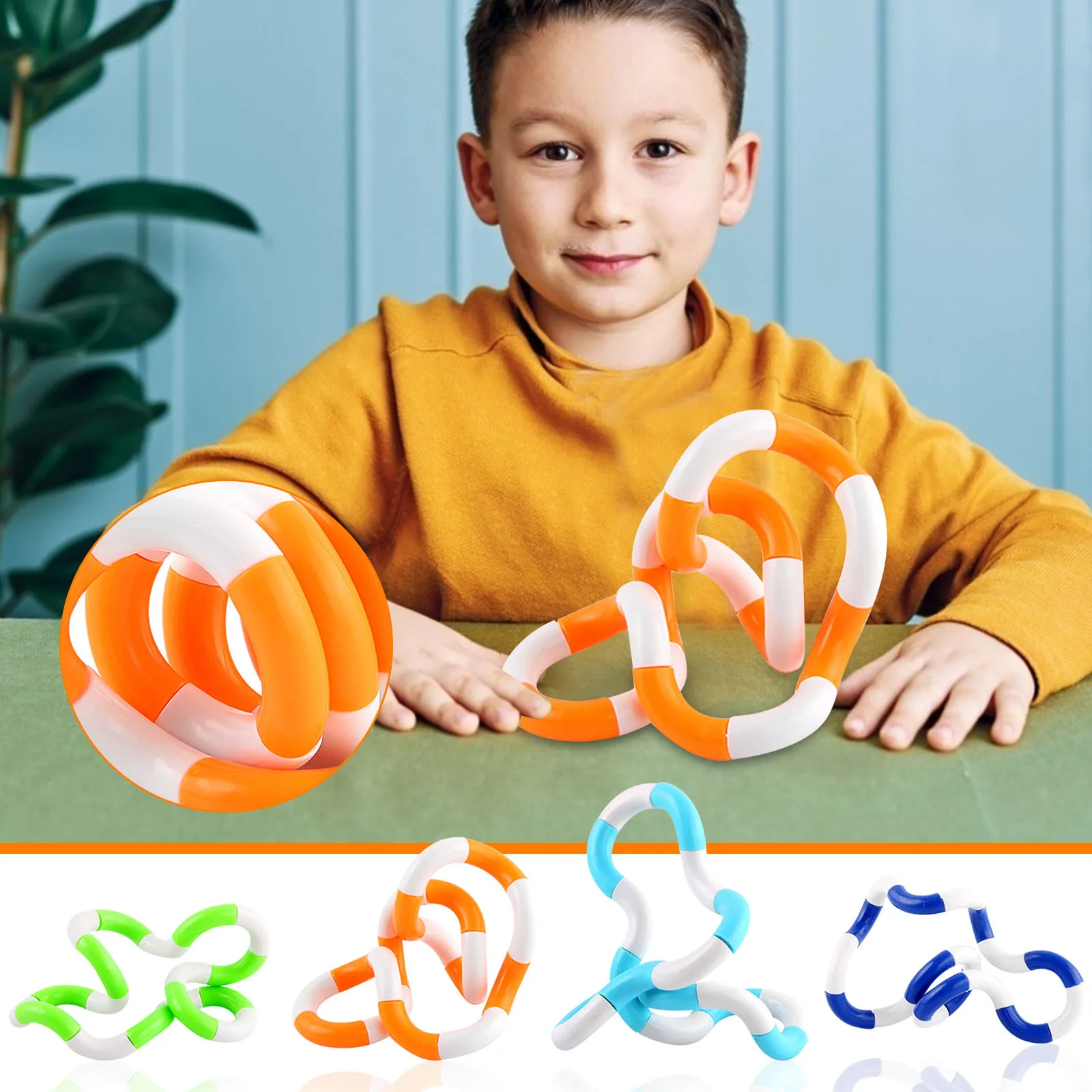 

Twisted Ring Magic Fidget Magic Trick Rope Tangle Fidget Toy Creative DIY Winding Leisure Education Stress Relief Kid Xmas Toy