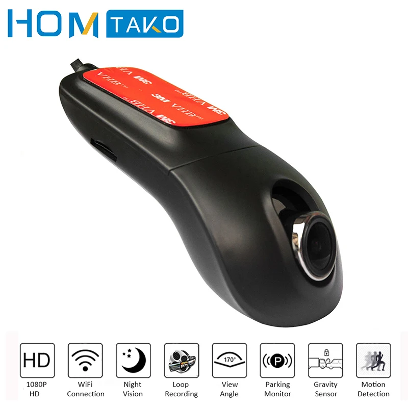 Мини Автомобильный видеорегистратор Wi Fi 1080P Full HD Автомобильная камера