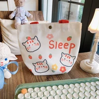 cute cartoon printing womens small shopping bag lolita students kawaii fashion portable mini canvas bags storage bags wholesale