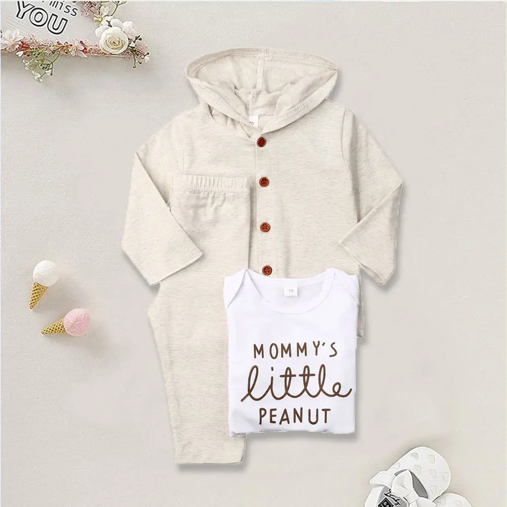 Imcute/комплект детской одежды из 3 предметов, хлопковый костюм для маленьких девочек, боди с принтом слона+ брюки+ верхняя одежда