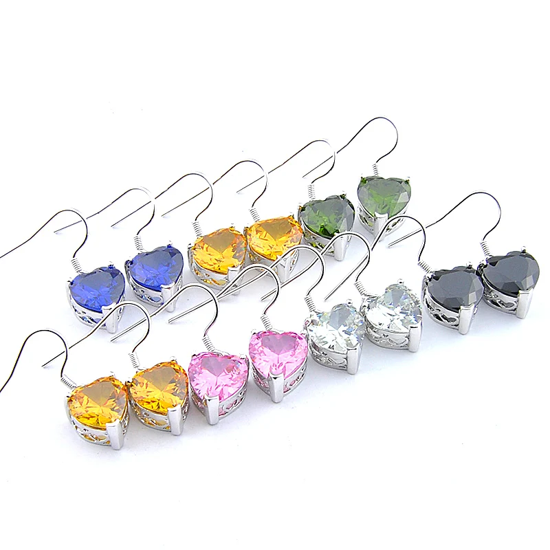 

MIX 7 PCS Xmas Gifts Big Offer Oval Square Bi Colored Pink Tourmaline Gemstone Necklaces Pendants