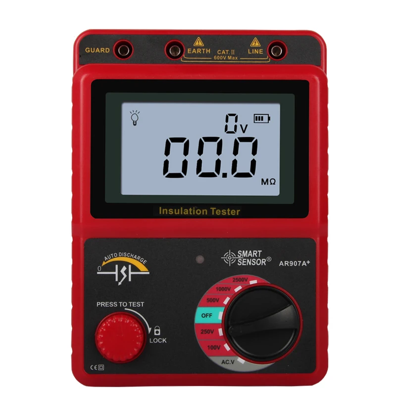 

SMART Sensor AR907 AR907A+ Megohmmeter Digital High voltage insulation resistance tester