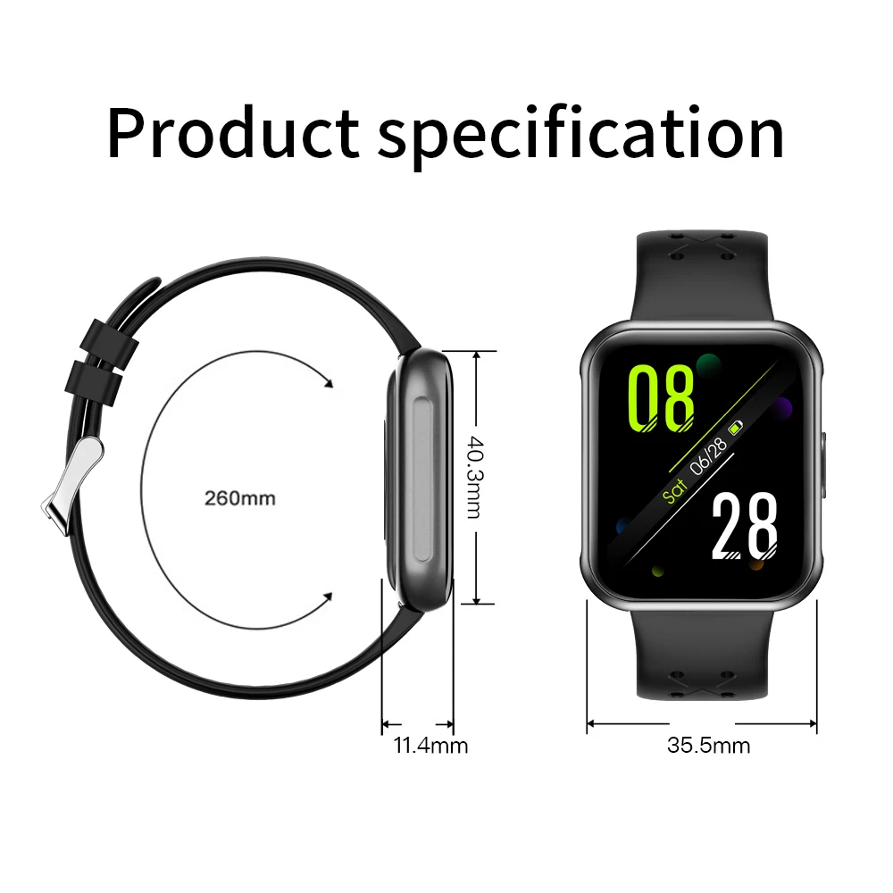 

New G16 Smart Watch Men Women Sports Watch 1.7inch LED Screen Pedometer Waterproof Fitness Tracker for Android ios