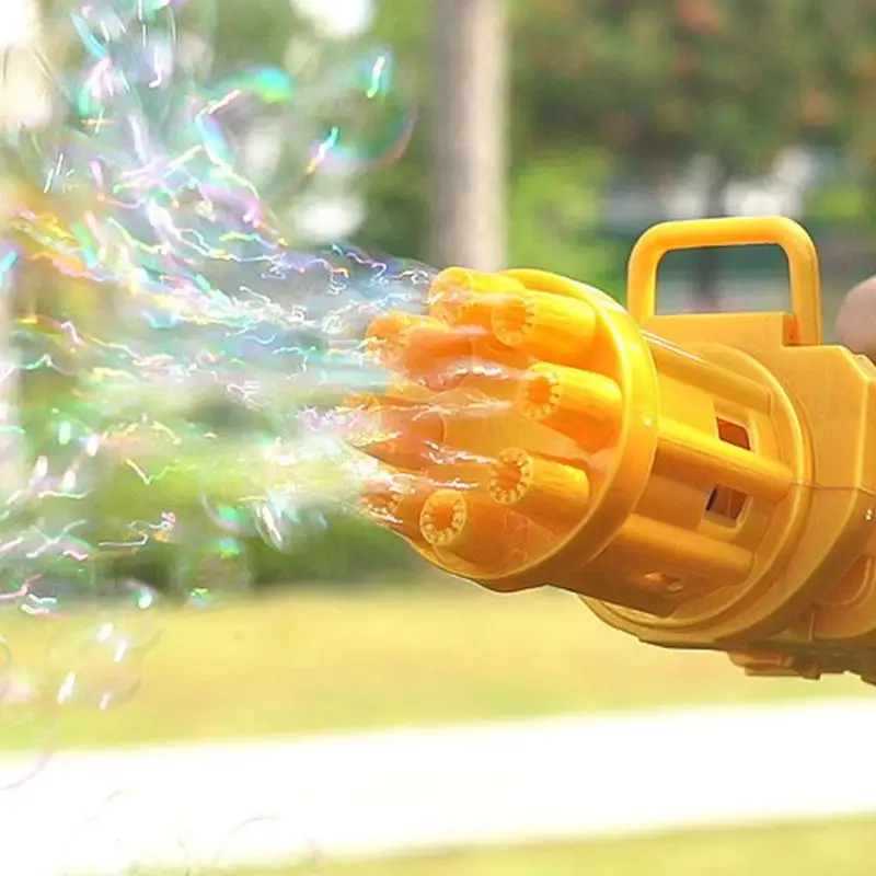 

4 Colors Kids Automatic Gatling Bubble Gun Toys Summer Soap Water Bubble Machine Electric Bubble Machine Gatling Soap Bubble