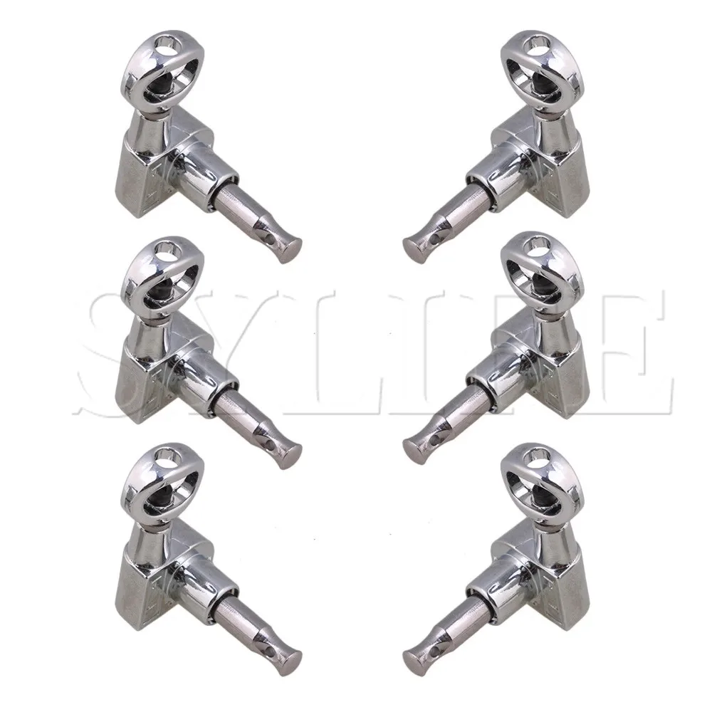6 хромированных полых закрытых колышек для фолк тюнинга гитары тюнеры головки 4x3 7
