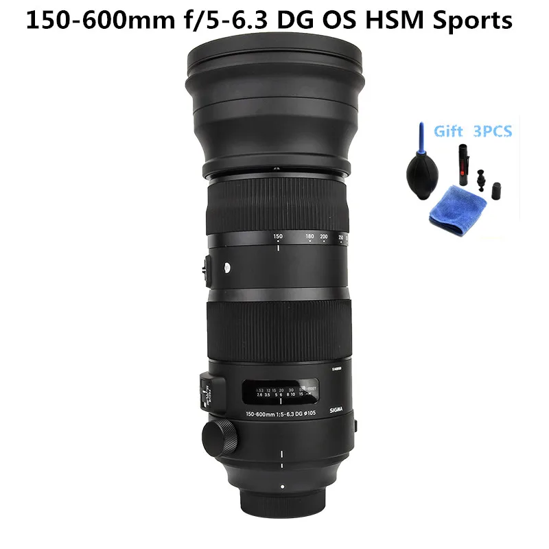 Спортивные Объективы SIGMA 150-600 мм f/5-6 3 DG OS HSM для Nikon D810 D850 D7100 D610 SLR Canon EOS500D 550D 600D 650D 700D