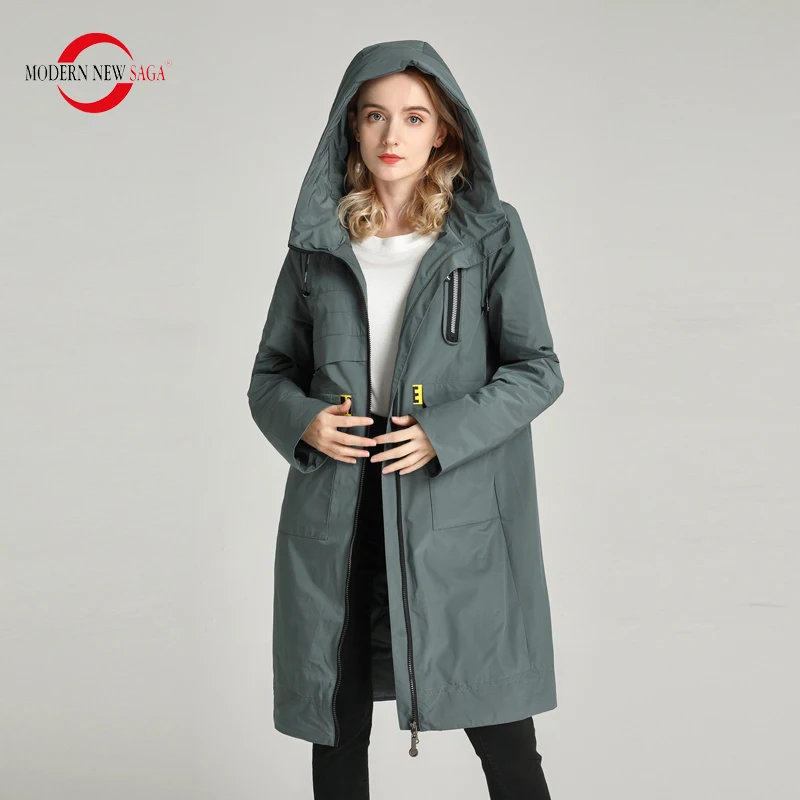 MODERN NEW SAGA 2020 Стеганое Пальто Женское Длинная Куртка Осень Женская Весенняя