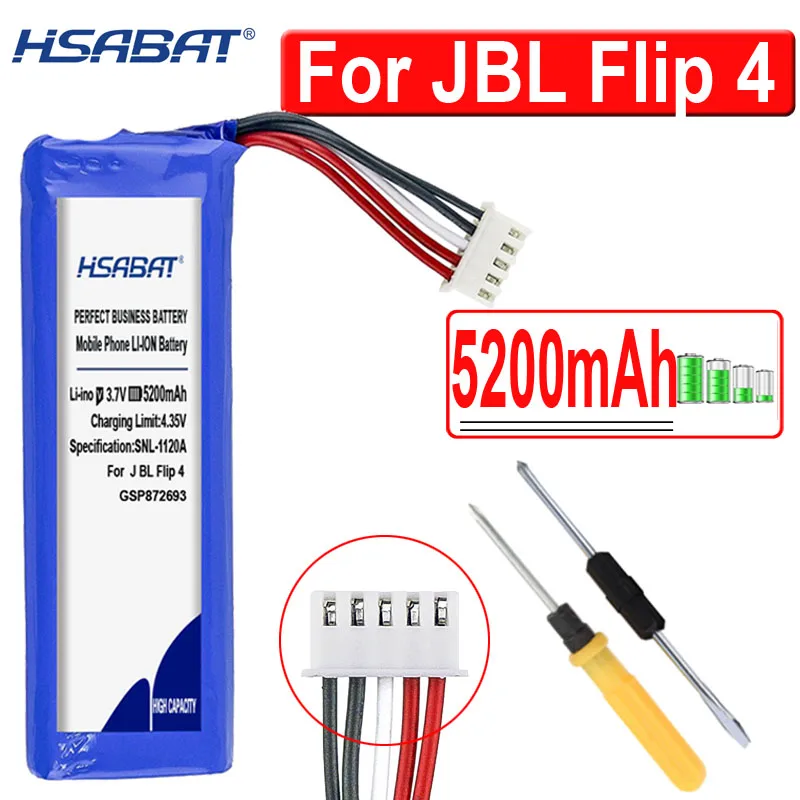 HSABAT 5200mAh GSP872693 01 Аккумулятор для JBL Flip 4, Flip 4 Special Edition