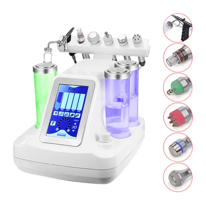 6in 1 beauty machine Вакуумная очистка лица Гидра для лица вода кислородная струя пилинг машина Массаж Уход за кожей био светильник RF Устройство красоты - Цвет: 6in 1 beauty machine