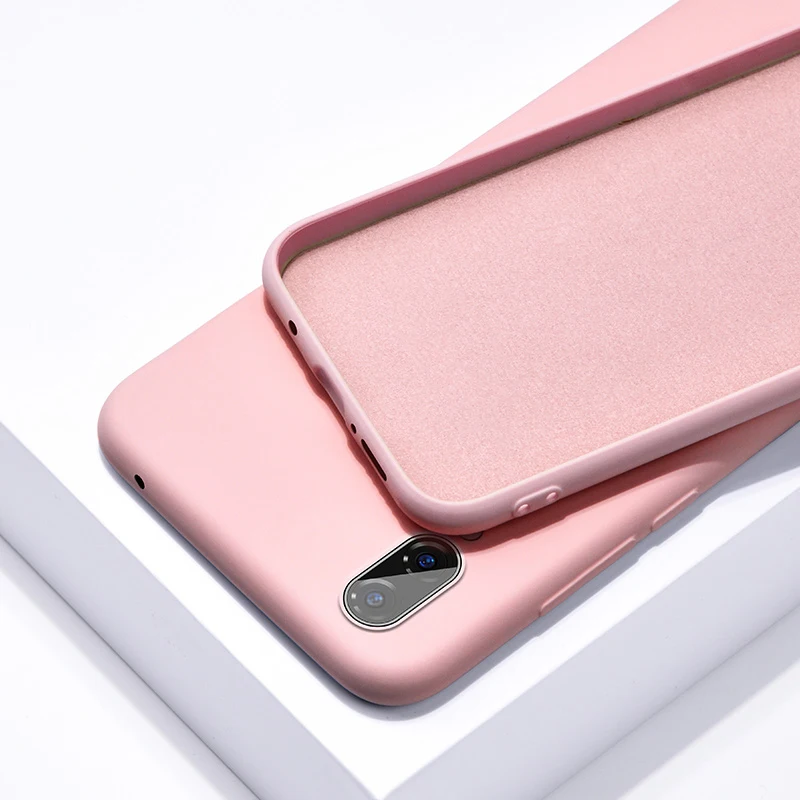 Розовый Для huawei P Smart Z чехол из жидкого силикона и ТПУ мягкий чехол для huawei P Smart Plus противоударные телефонные чехлы Coque Fundas - Цвет: Розовый