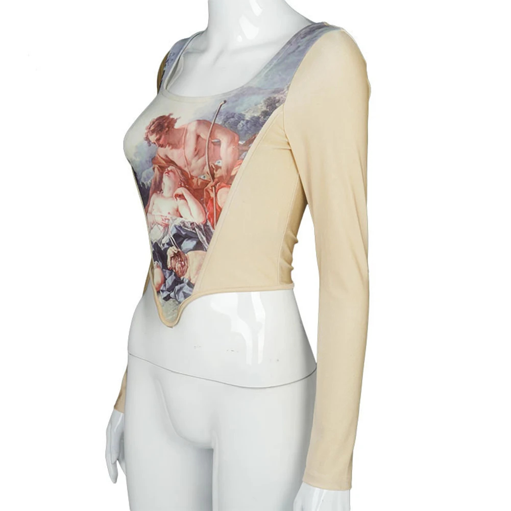 Женский укороченный топ с квадратным вырезом Привлекательный Топ длинным