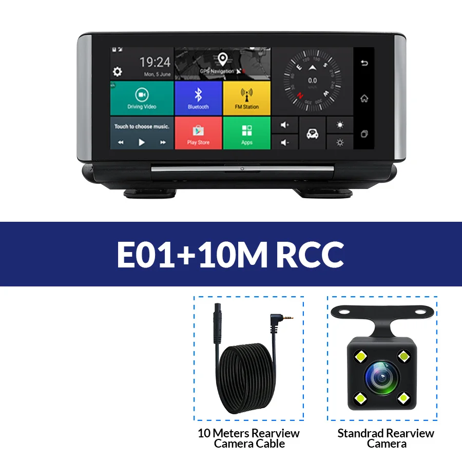 E01-10M RCC E-ACE E01 Автомобильный видеорегистратор gps 4G навигационный трекер " Android 5,1 Автомобильная камера wifi 1080P ADAS видео рекордер для автомобильных навигаторов туризма - Название цвета: E01-10M RCC