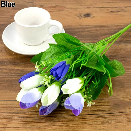 1 Bouquet 15 Heads Fake Tulip Bud Artificial Flower Wedding Party Home Decor DIY Floral Bouquets Arrangement Flowers | Дом и сад