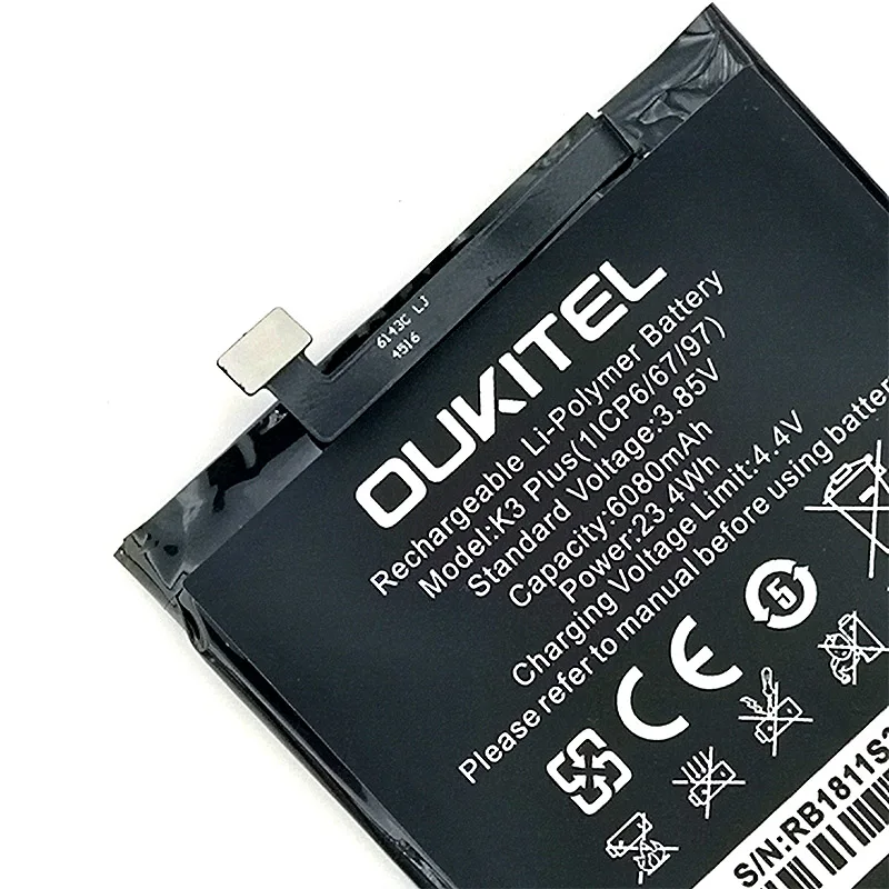 100% реальный 6000mAh K3 Аккумулятор для Oukitel PLUS мобильный телефон в наличии новая