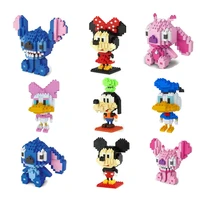 disney stitch block brick toy building mini minnie mickey mouse blocks cartoon characters teaching units children toy compliant