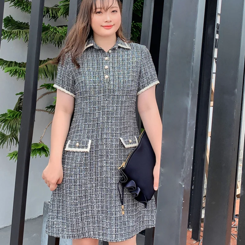 Женское однобортное твидовое мини платье Вечерние элегантное праздничное