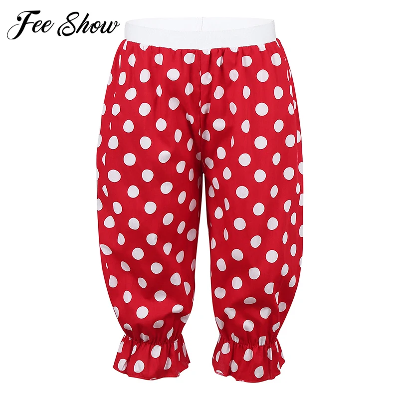 Детский костюм клоуна для девочек свободные шаровары с принтом в горошек