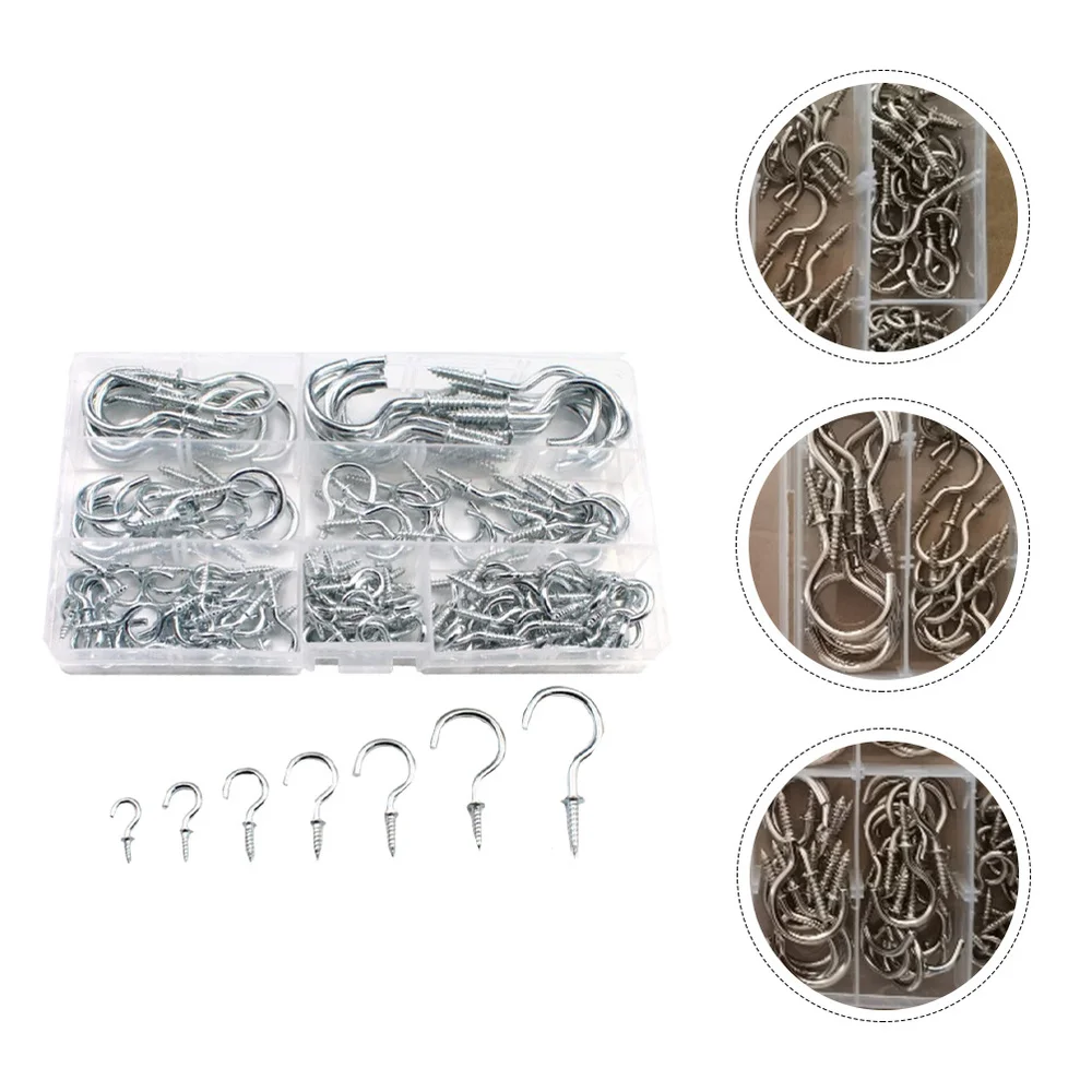 

1 Box Hanging Hook Question Mark Shape Hook Cup Hanger Metal Screw Hooks