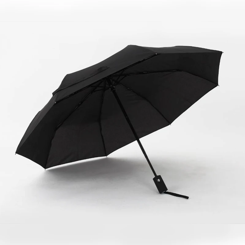 Зимняя складной полностью автоматический зонт мужские черные Водонепроницаемый