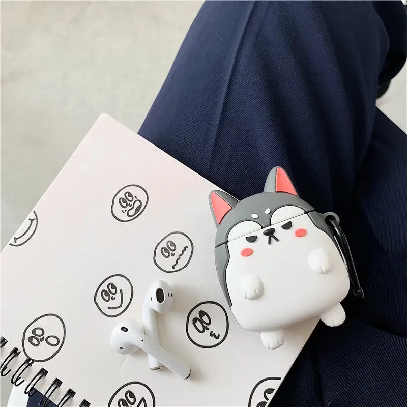 Чехол для наушников Apple AirPods Corgi щенок чехол 3D милая мультяшная собака Шиба-ину