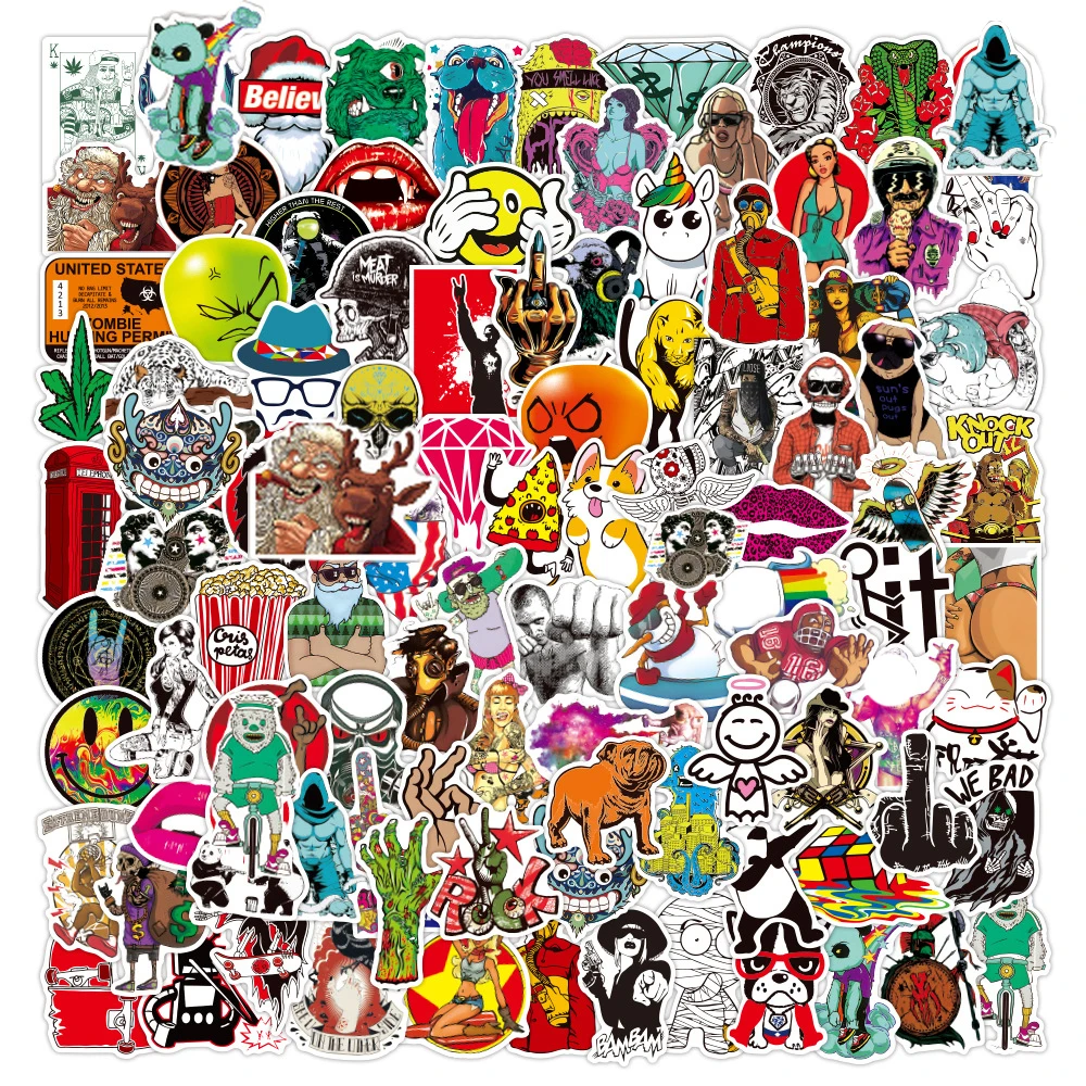 

10/30/50/100PCS Rock Cool Graffiti Waterproof Stickers for Laptop Skateboard Motorcycle Phone Cartoon Stickers Decal Kids Toy