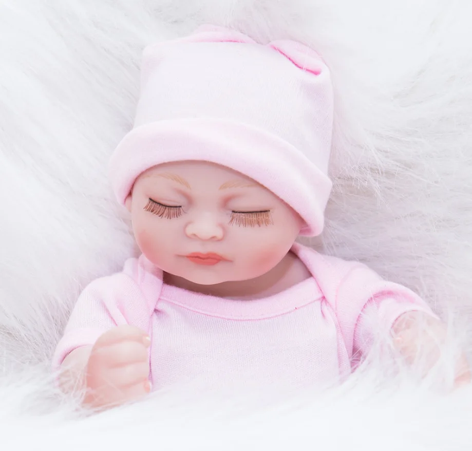

Newest 10 Inches Soft Full Silicone Baby Doll Kid Toys Washable Bebes Reborn Baby Girl Dolls Xmas Toys for Children