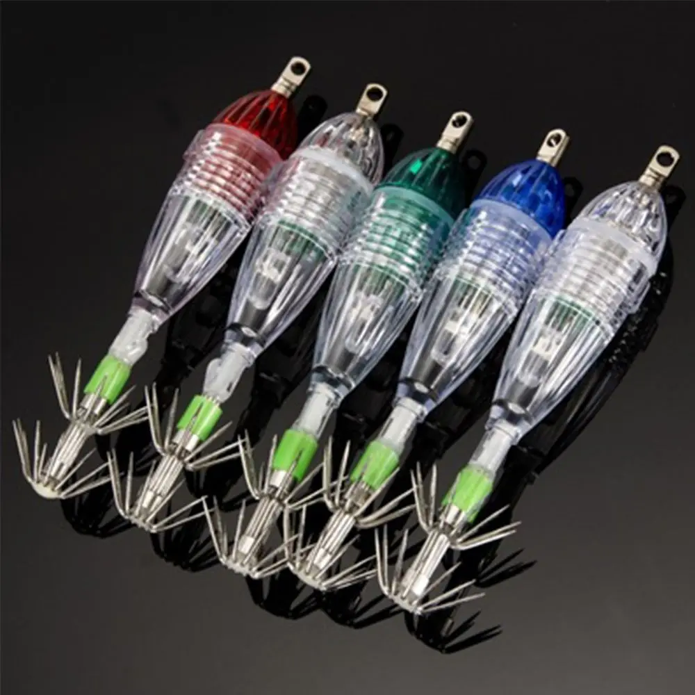 Hot Diamond Shape Deep  Drop Underwater Durable Fishing Squid Flash Lamp LED Lure Light with hook Bass Spoon