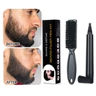 Борода ручка щетка для бритья, триммеры волос гравировка борода ручка заполнения салон покрытия, стойкая краска для усиления цвета бровей Усы ремонт инструмент для укладки волос
