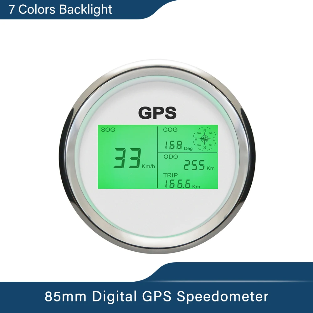 Универсальный цифровой GPS измеритель скорости 85 мм 7 цветов подсветка ЖК-дисплей