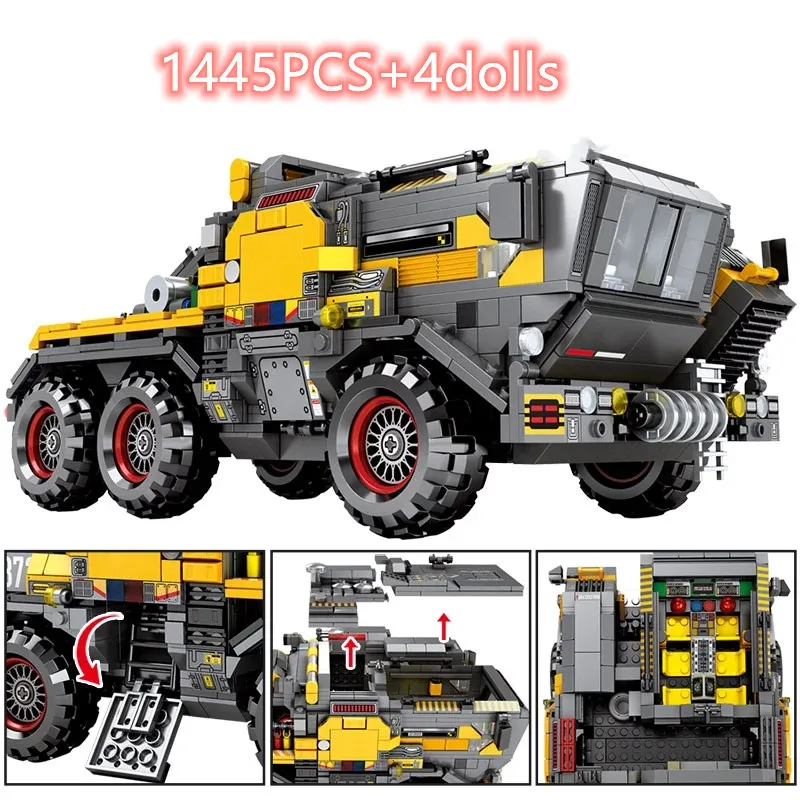 

City Main Battle Tank Model Car Building Blocks Technic Military Tank Cargo Van Transport Truck Bricks Boys Toys Children Gifts