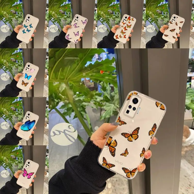 

Butterfly Phone Case Transparent For VIVO NEX V Z Y X 17 15 11 9 6 5 3 1 i S MAX PRO X 20SE Soft TPU Mobile bags