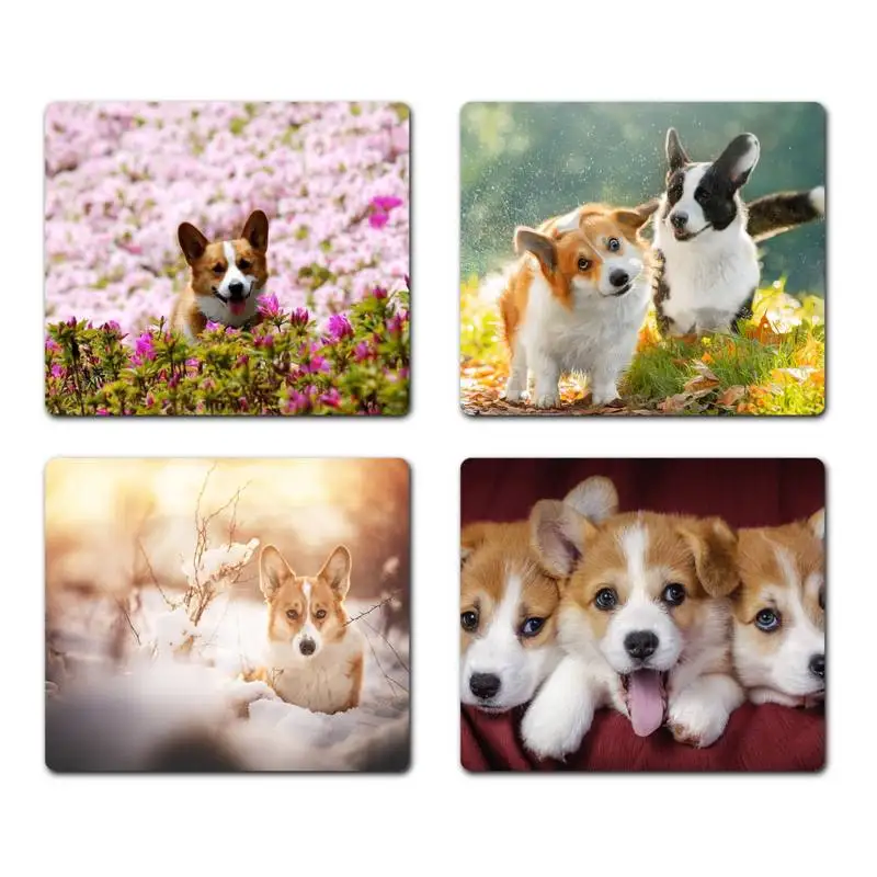 

Коврик для мыши Corgi для ноутбука и компьютера, Нескользящая подушка, квадратная толщина 2 мм