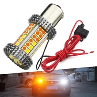 2pcs canbus no hyper flash py21w 7440 3156 led switchback whiteamber t20 bau15s 1156 dual color turn signal light bulbs drl