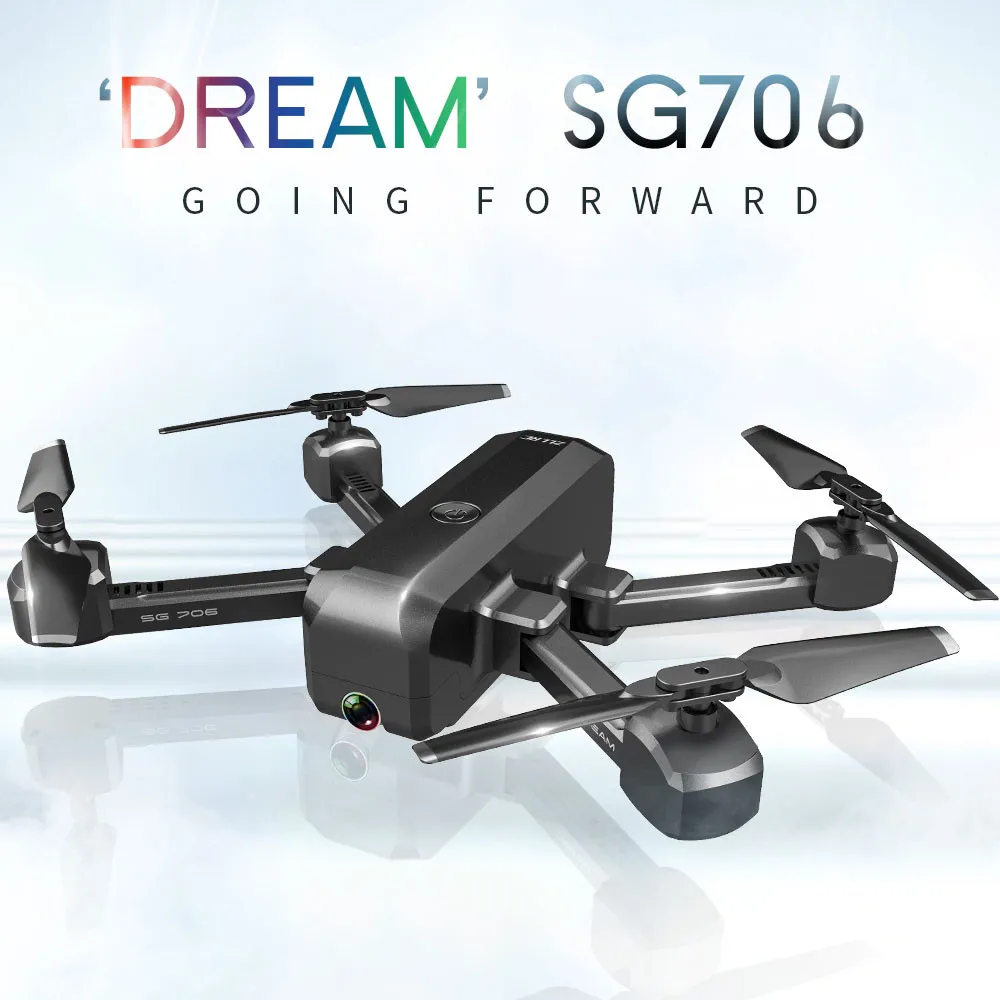 Дрон SG706 с двойной камерой 1080P 5G Wifi FPV RTF RC Квадрокоптер следуйте за аксессуарами