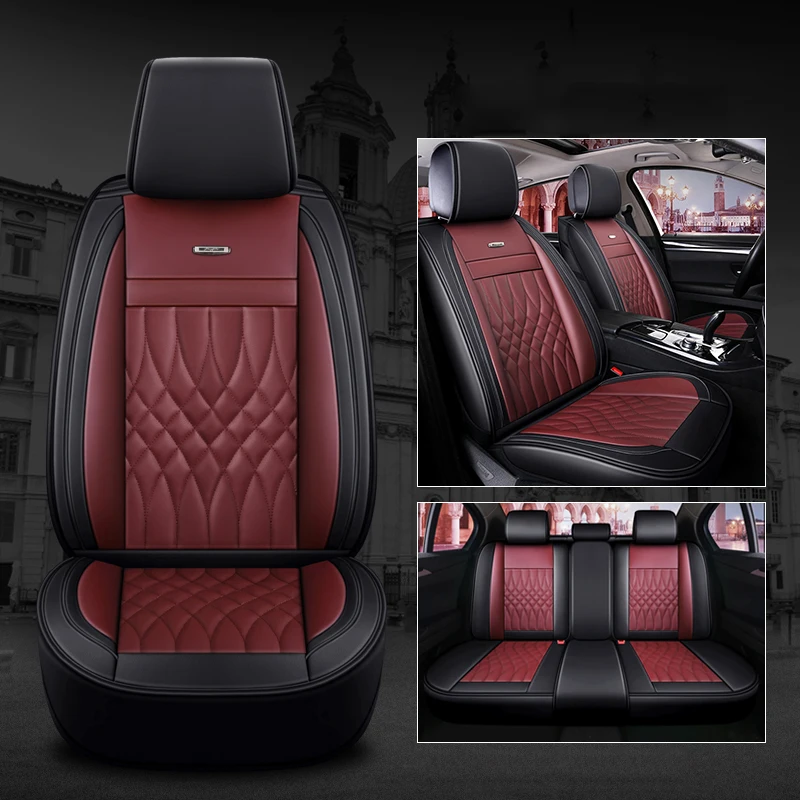 Универсальный кожаный комплект чехлов на автомобильные сиденья подходит для 95%