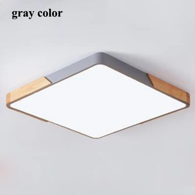 gray color Скандинавский квадратный Многоцветный Сплав светодиодный потолочный светильник s гостиная дуб Диммируемый светодиодный потолочный светильник спальня светодиодный потолочный светильник светильники - Цвет корпуса: gray color