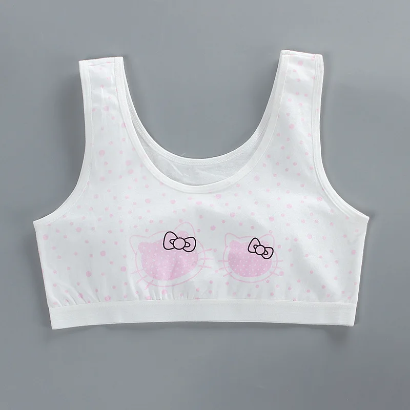 

2PC Girls Training Bra 12 Summer Kids Underwear Teen Puberty Topic Cute 14 Breathable Soft Lingerie 9 Children Gilr Accessories