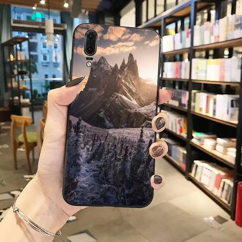 

Snow Mountain Misty landscape luxury mobile coverPhone Case For Huawei honor Mate P 10 20 30 40 Pro 10i 9 10 20 8 x Lite