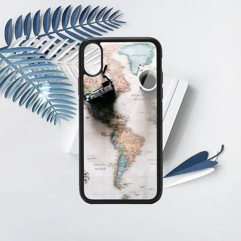 

World Map Travel travel cover Phone Case PC for iPhone 11 12 pro XS MAX 8 7 6 6S Plus X 5S SE 2020 XR