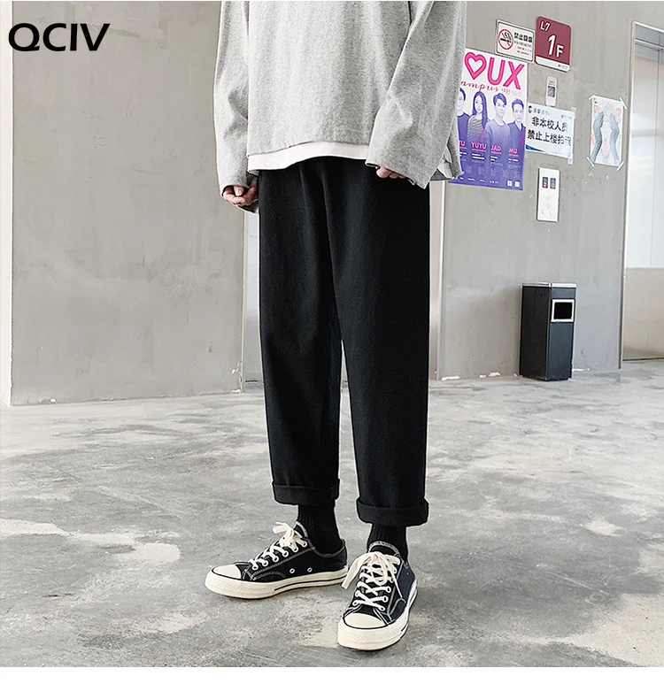 

Men Black Korean Joggers Pants Mens Black Casual Harem Pants Male Japanese Streetwear Cargo Pants Plus Size