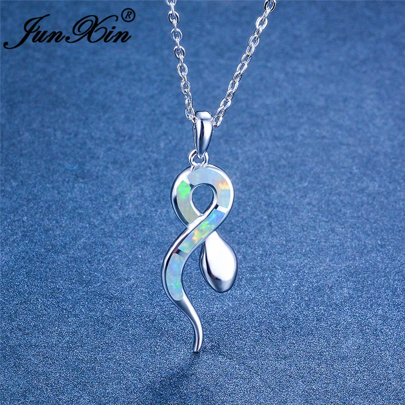 Милые животные змеиная кожа подвеска колье для женщин Настоящее серебро Цвет